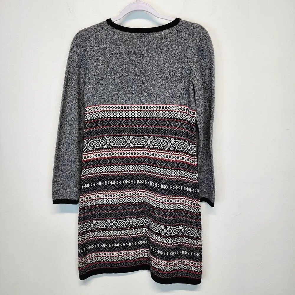 Hanna Andersson 160 Girls Sweater Dress 14-16 Fair Isle Nordic Christmas Snow